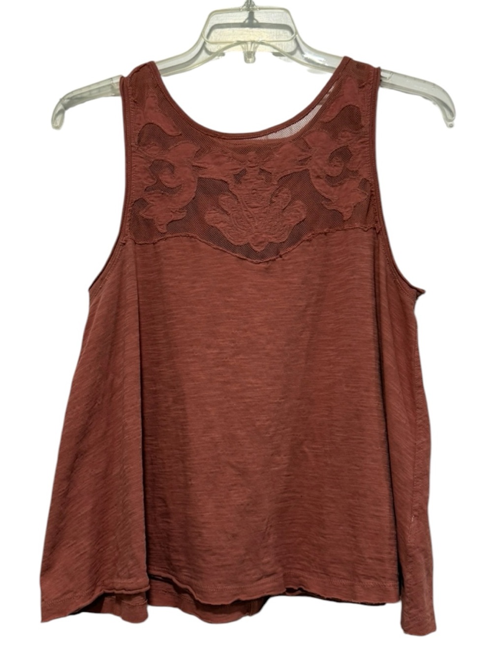 Shyanne Lace Appliqué Western Style Rusty Pink Tank Top - Picture 3 of 10
